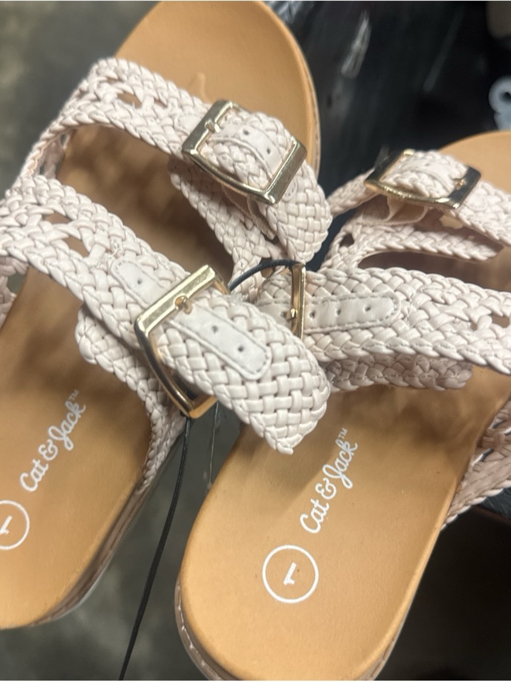 Cat & Jack Braided Double-Strap Slide Sandals — Ivory‎